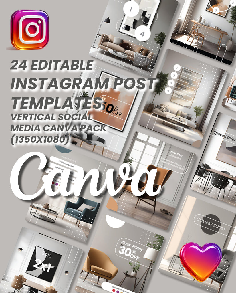 Plantillas para Interiorismo: Pack "Diseño & Armonía" (24 Diseños + Guía)