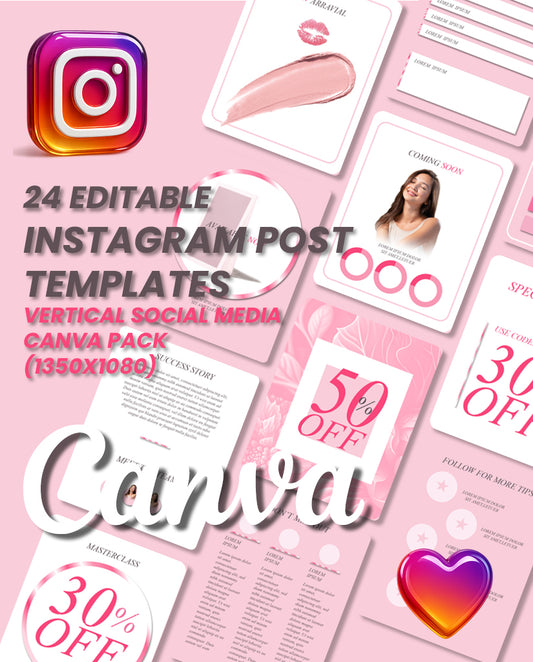 Plantillas de Instagram: Pack "Beauty & Glow" (XX Diseños + Guía